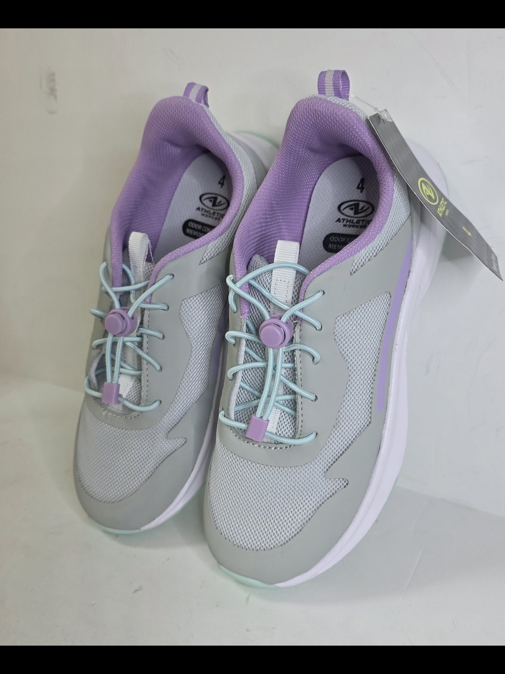 Athletic Works Spring Bungee Lace Active Shoes Girls Size 4